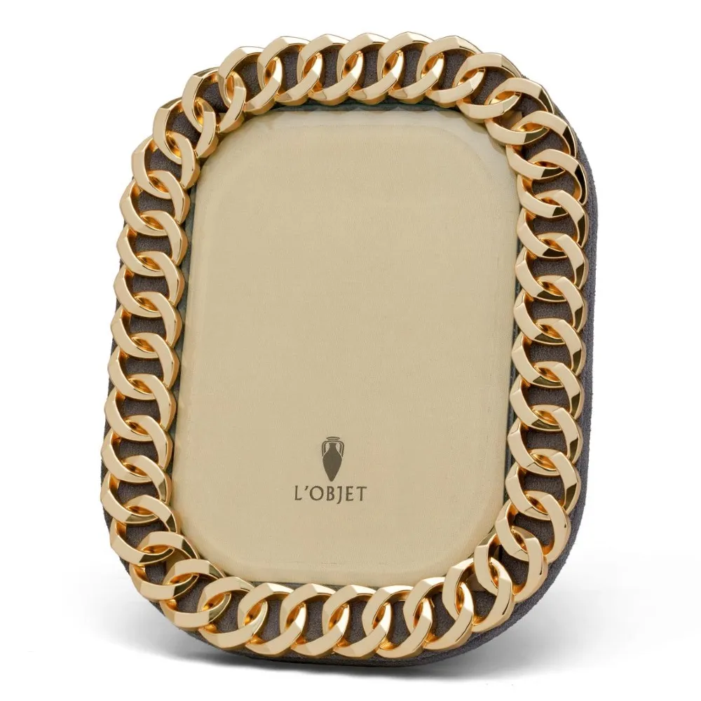 Cuban Link 5x7 Photo Frame - Gold, Metal