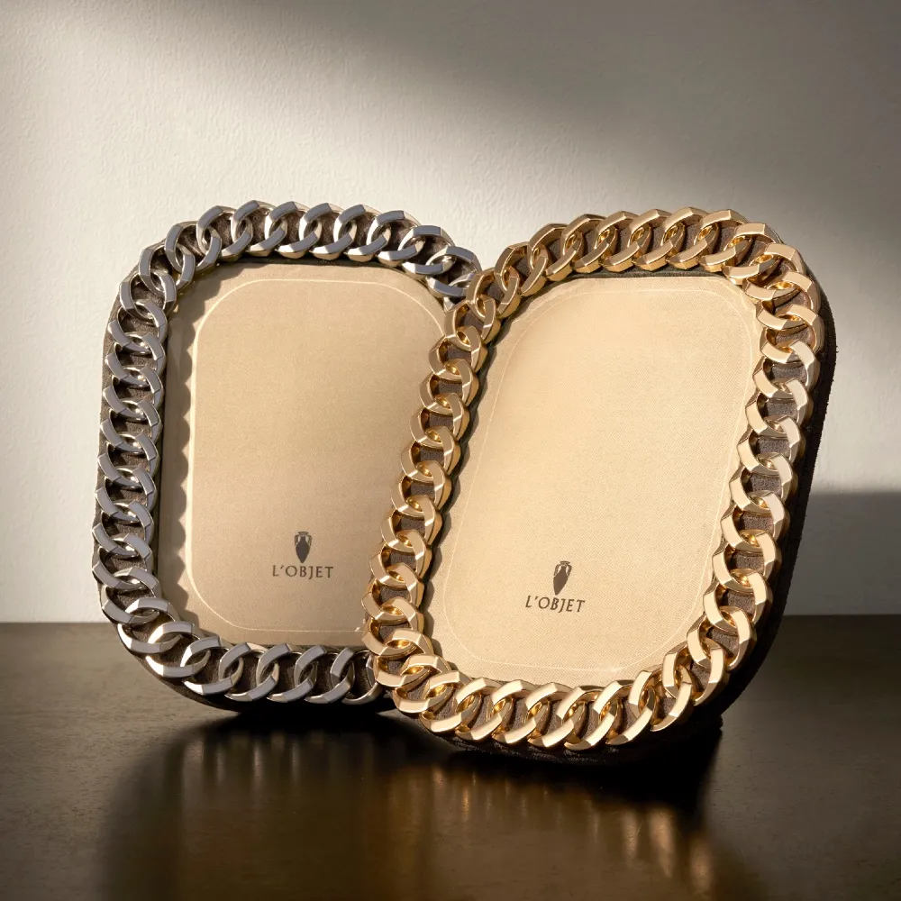 Cuban Link 5x7 Photo Frame - Platinum, Metal
