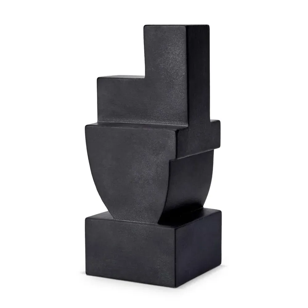 Cubisme Textured Bookend - Black, Earthenware