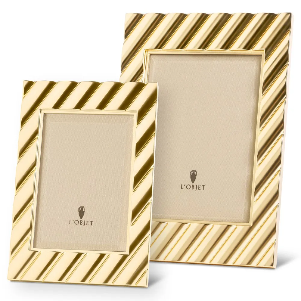L'Objet Maxime 4x6 Photo Frame - Gold, Metal