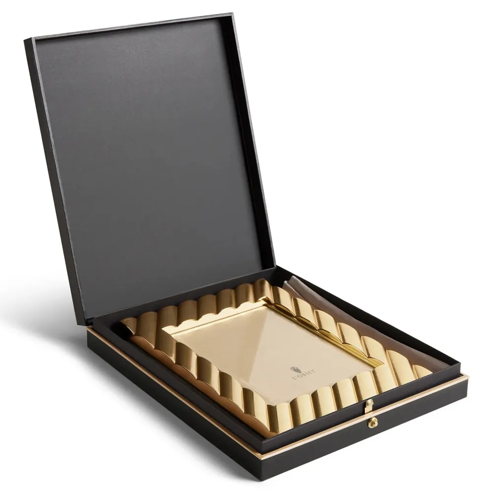 L'Objet Maxime 4x6 Photo Frame - Gold, Metal