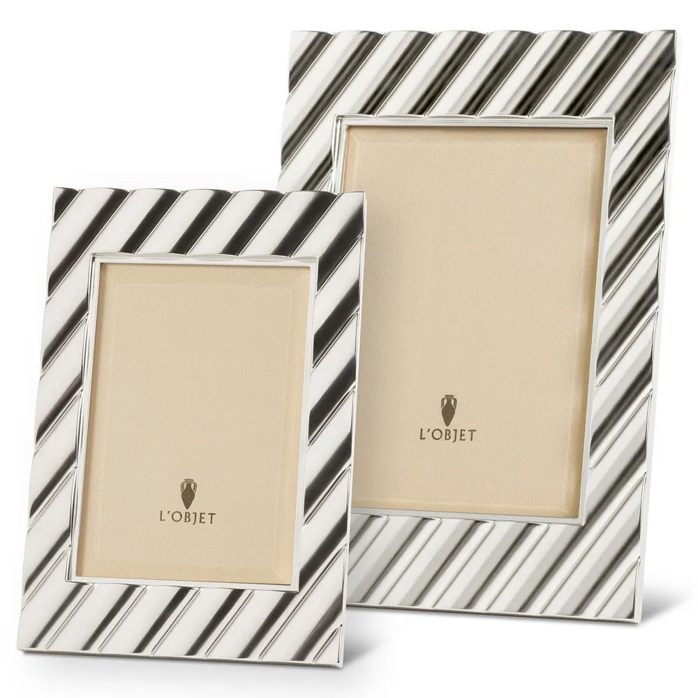 L'Objet Maxime 4x6 Photo Frame - Platinum, Metal