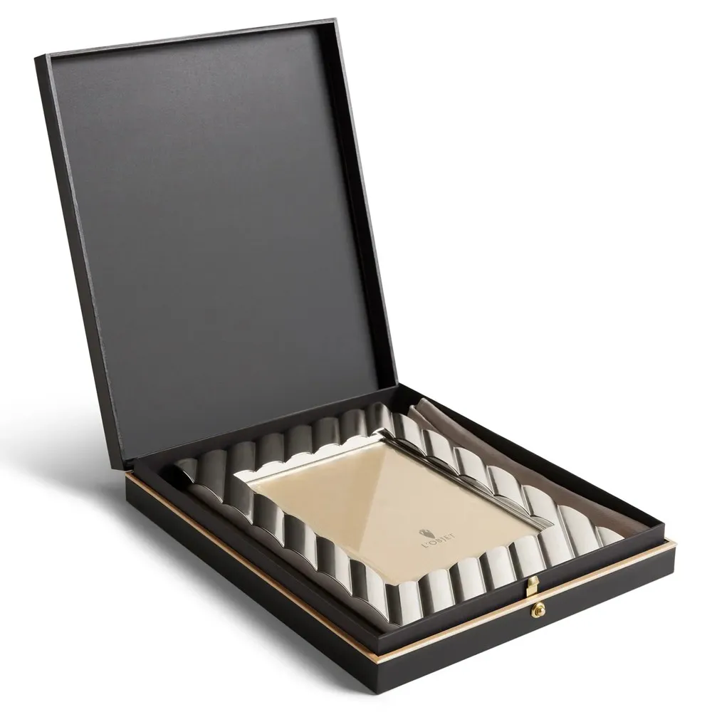L'Objet Maxime 4x6 Photo Frame - Platinum, Metal