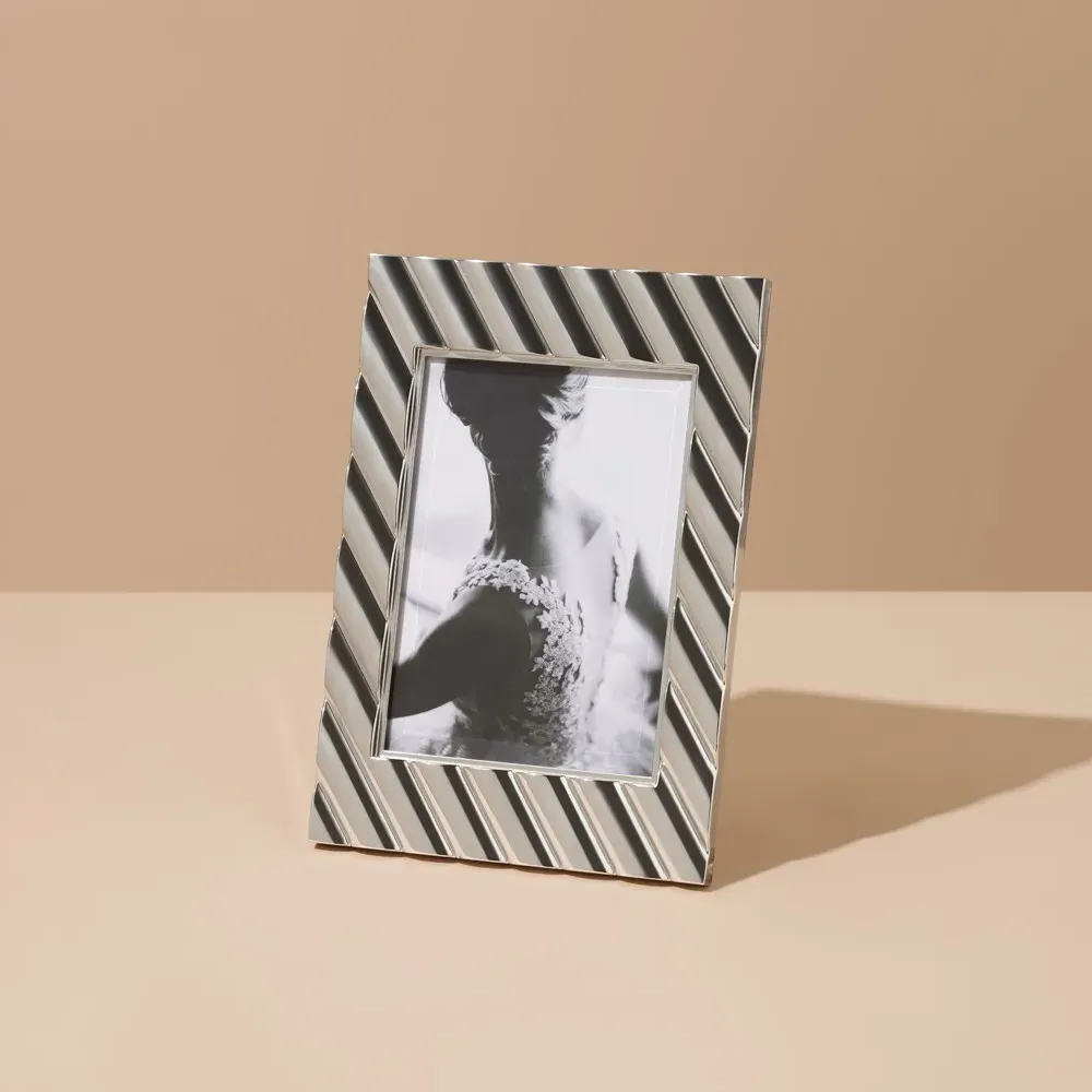 L'Objet Maxime 4x6 Photo Frame - Platinum, Metal