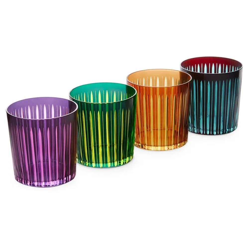 L'Objet Prism Double Old Fashioned Glass Set of 4 - Assorted