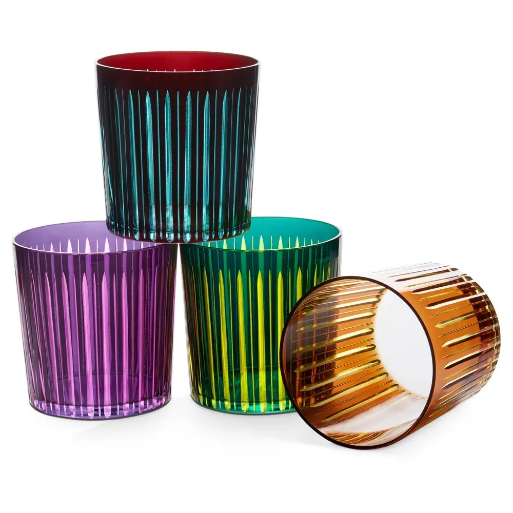 L'Objet Prism Double Old Fashioned Glass Set of 4 - Assorted