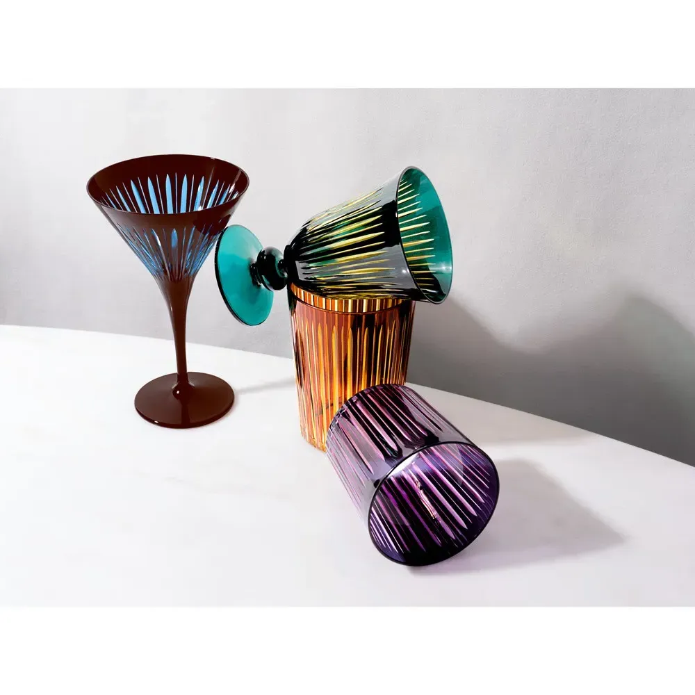 L'Objet Prism Double Old Fashioned Glass Set of 4 - Assorted