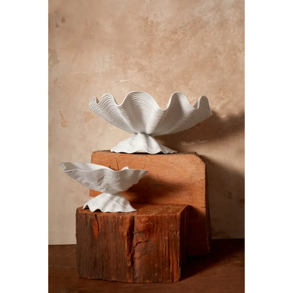 Neptune Extra Large Footed Serving Bowl - White, Porcelain