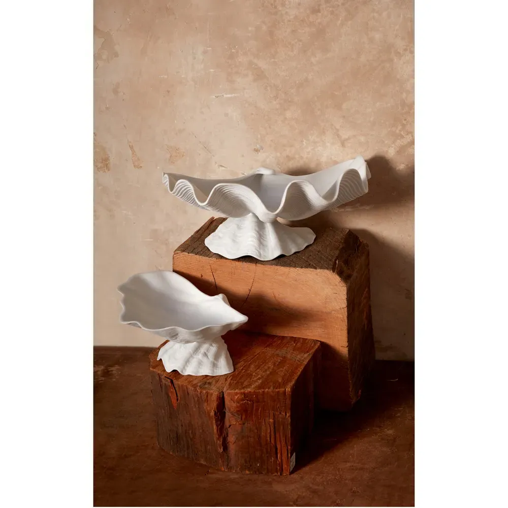 Neptune Extra Large Footed Serving Bowl - White, Porcelain