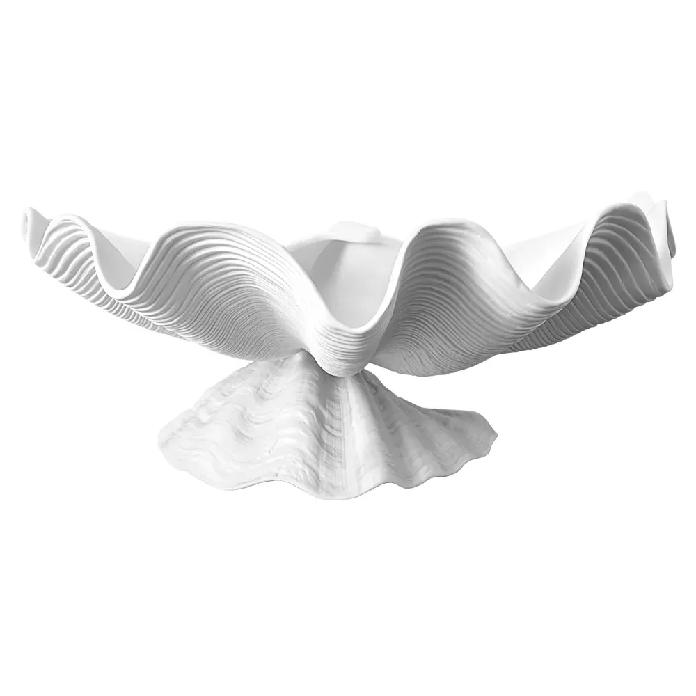 Neptune Extra Large Footed Serving Bowl - White, Porcelain