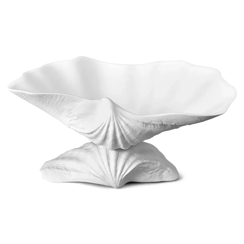 Neptune Large Footed Serving Bowl - White, Porcelain