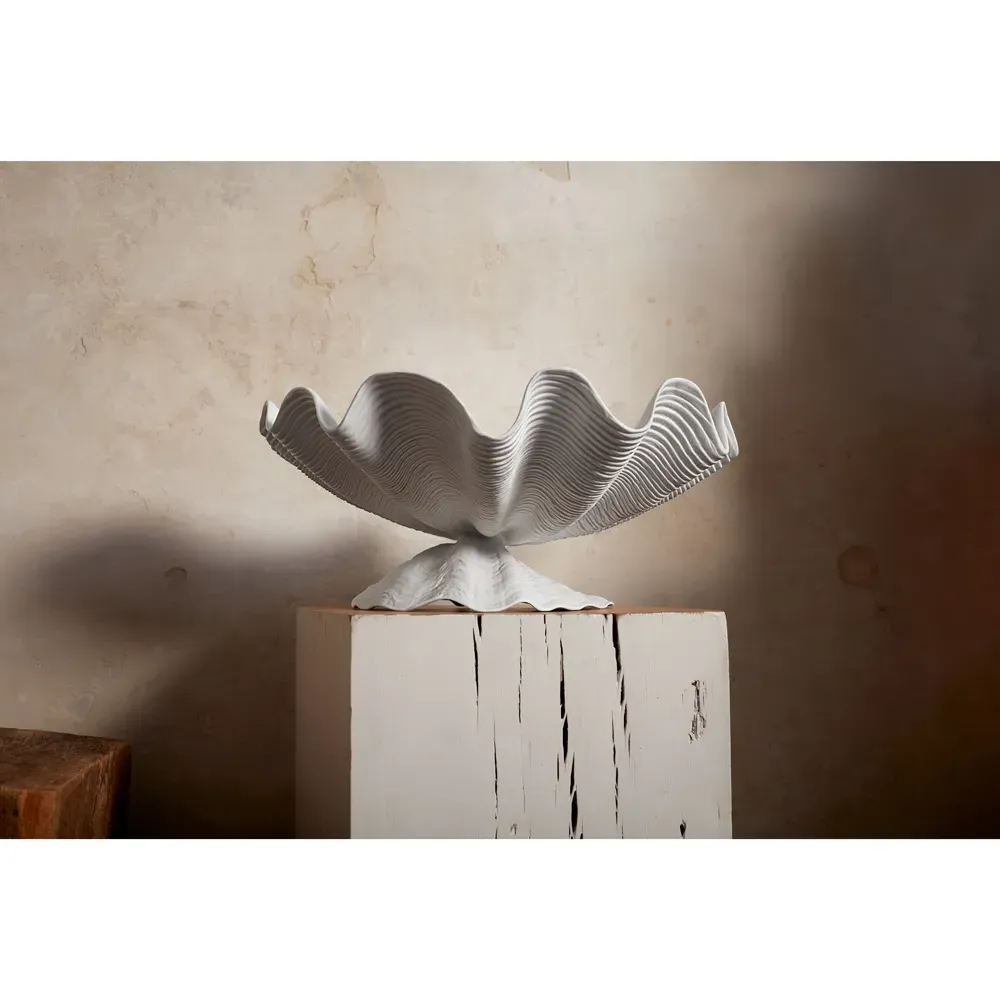 Neptune Large Footed Serving Bowl - White, Porcelain