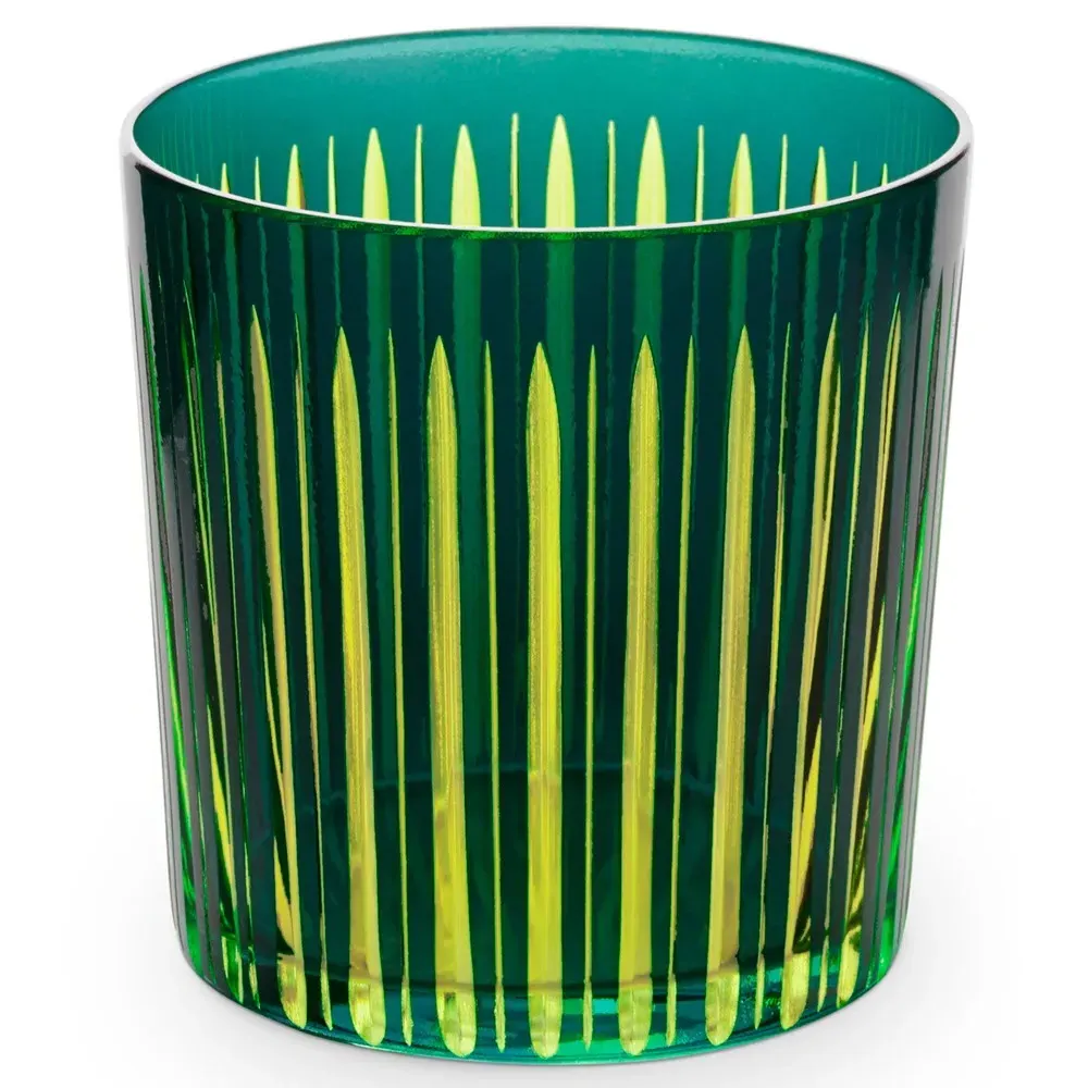 Prism Double Old Fashioned Glass Set of 4 - Green