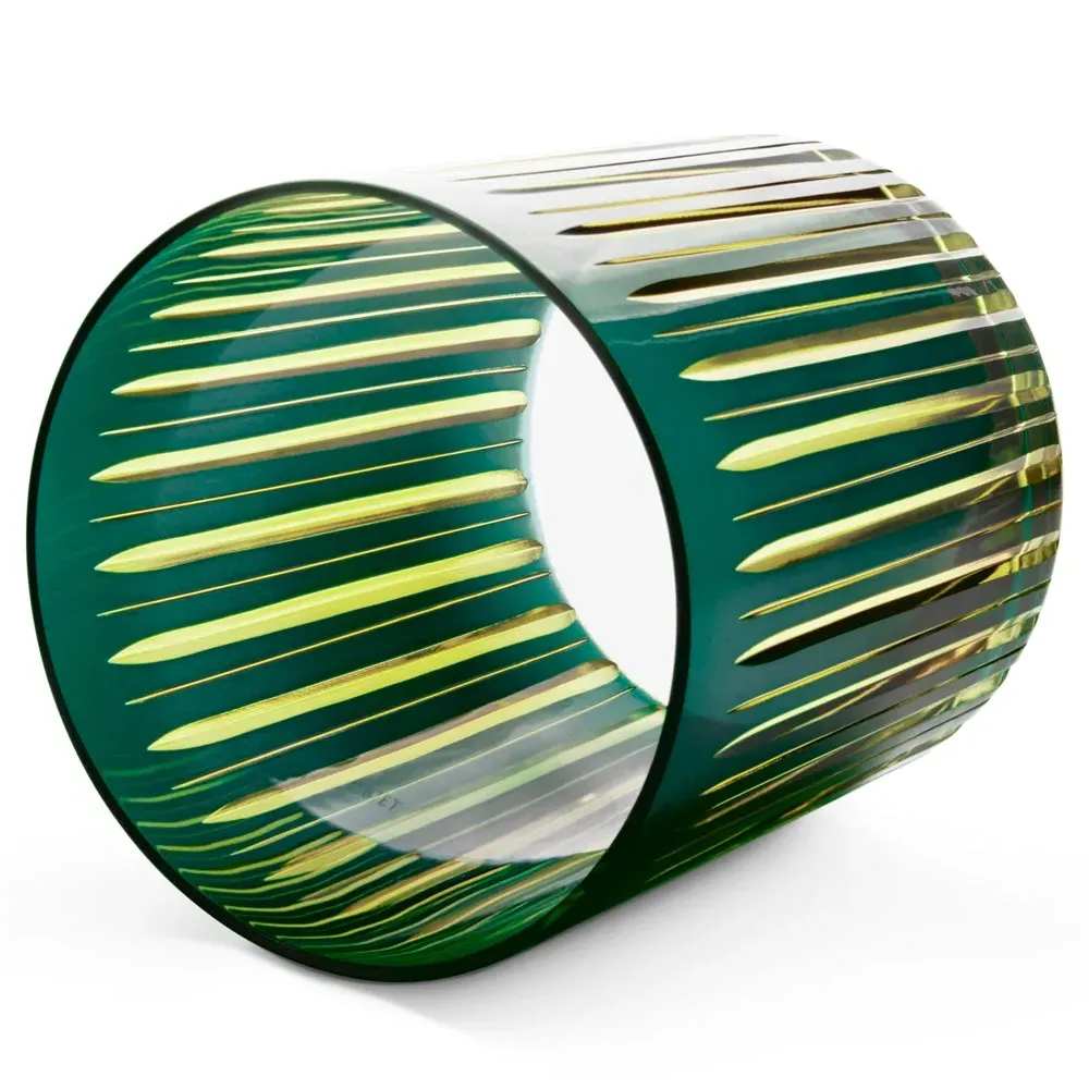 Prism Double Old Fashioned Glass Set of 4 - Green