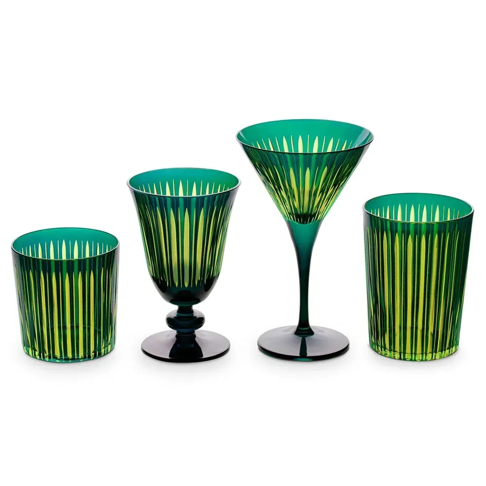 Prism Martini Glass Set of 4 - Green