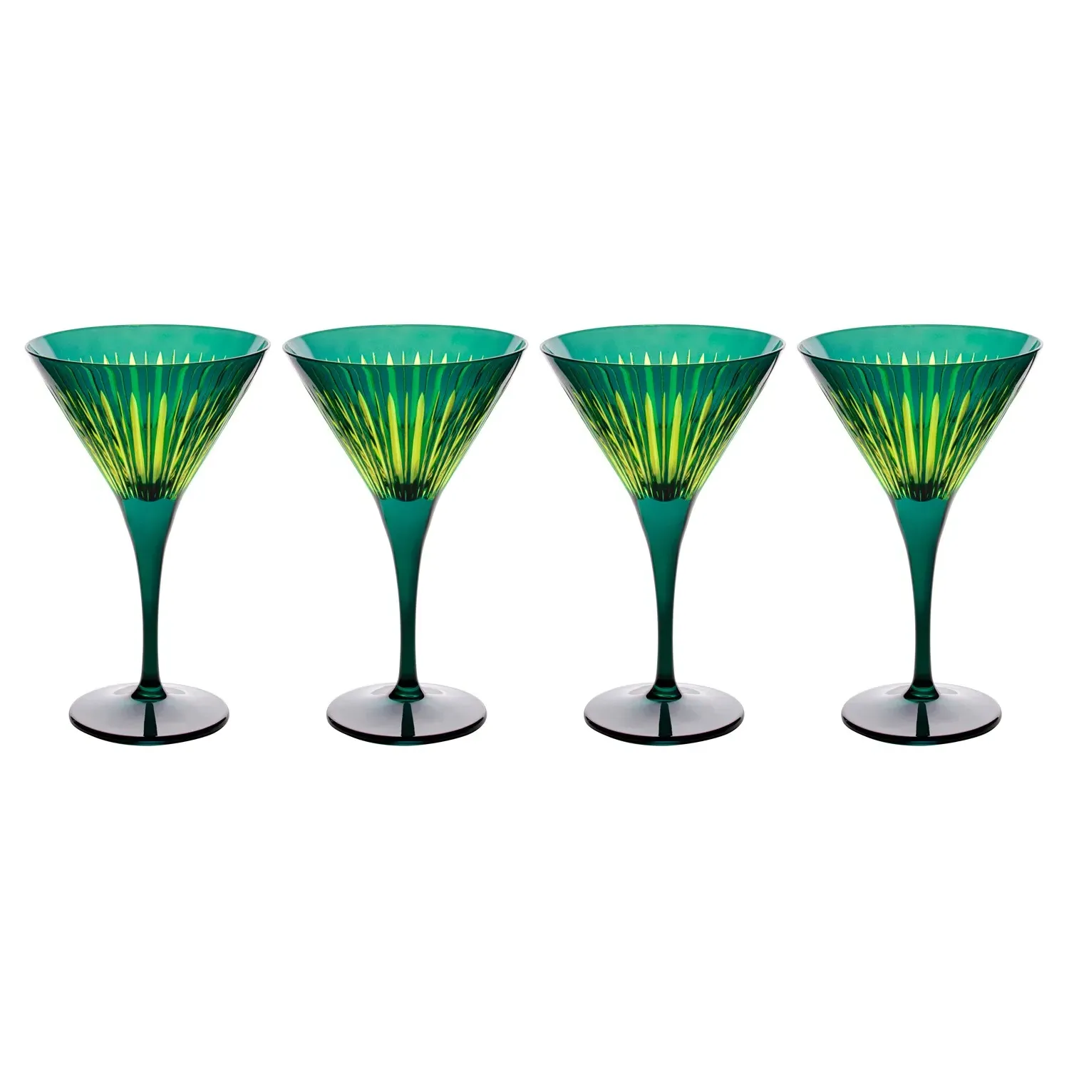 Prism Martini Glass Set of 4 - Green