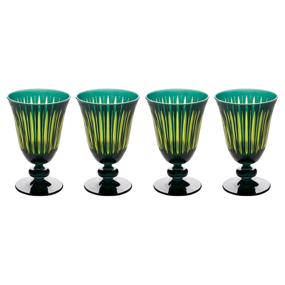 Prism Wine Glass Set of 4 - Green