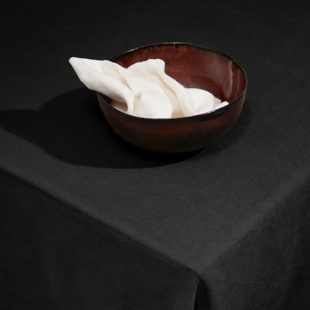 Sateen Tablecloth - Black, Linen