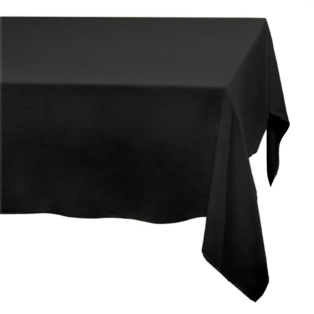 Sateen Tablecloth - Black, Linen image