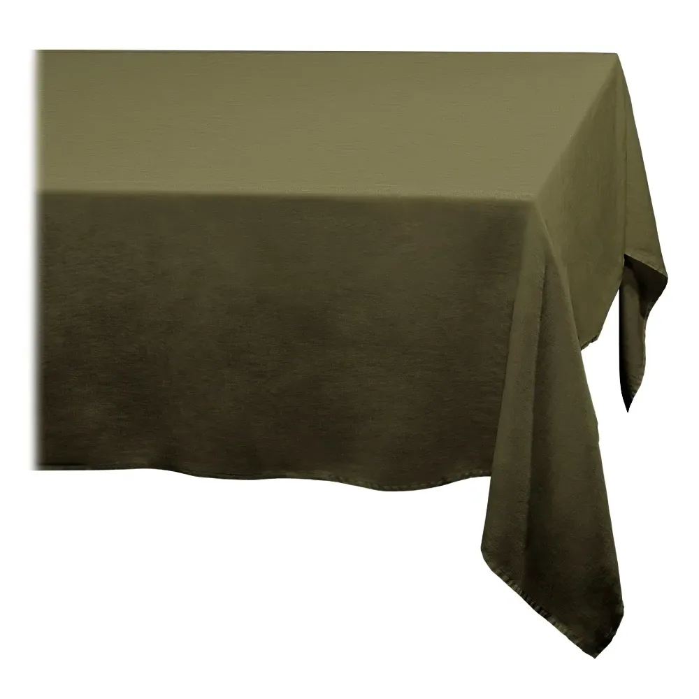 Sateen Tablecloth - Olive Green, Linen
