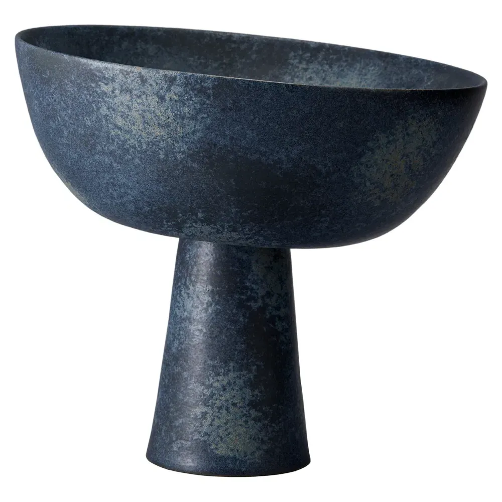 Terra Medium Footed Serving Bowl - Iron Blue, Porcelain image