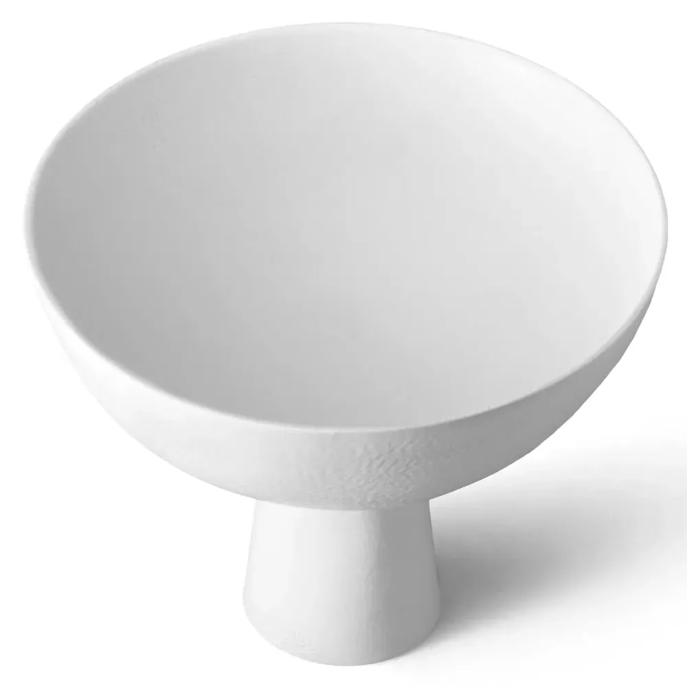 Terra Medium Footed Serving Bowl - Stone White, Porcelain