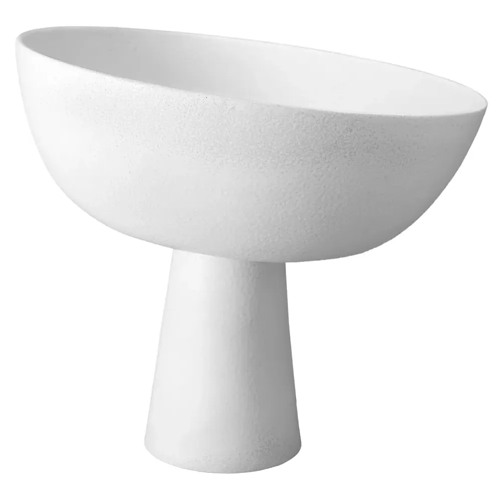 Terra Medium Footed Serving Bowl - Stone White, Porcelain