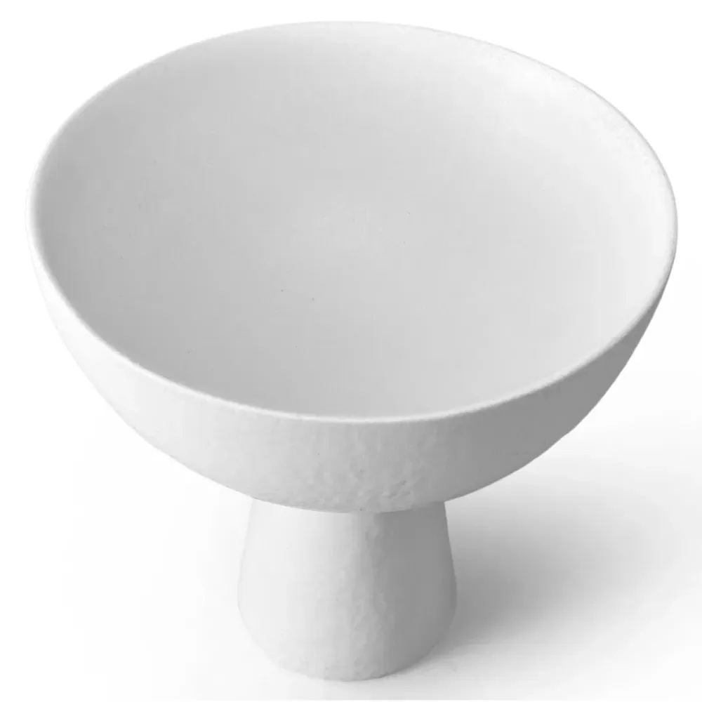 Terra Small Footed Serving Bowl - Stone White, Porcelain