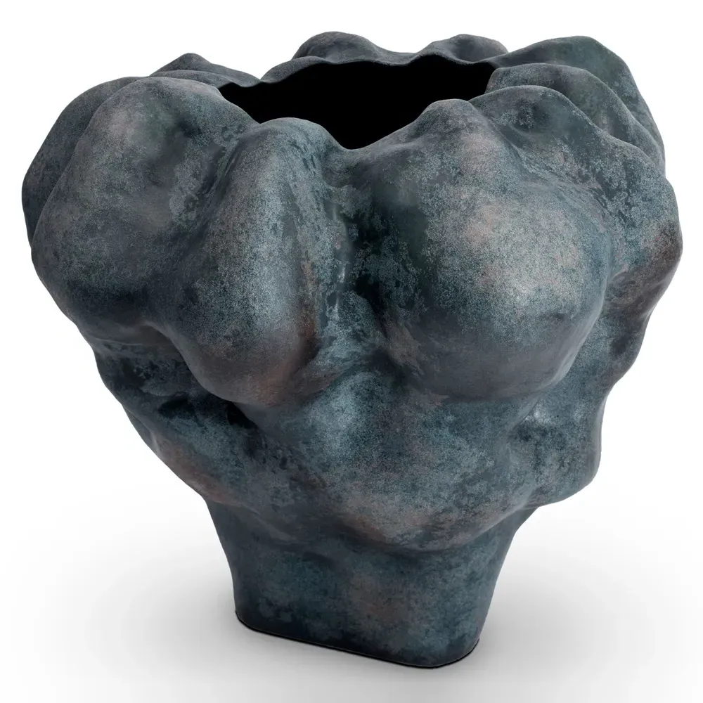 Timna Short Decorative Vase - Blue, Porcelain