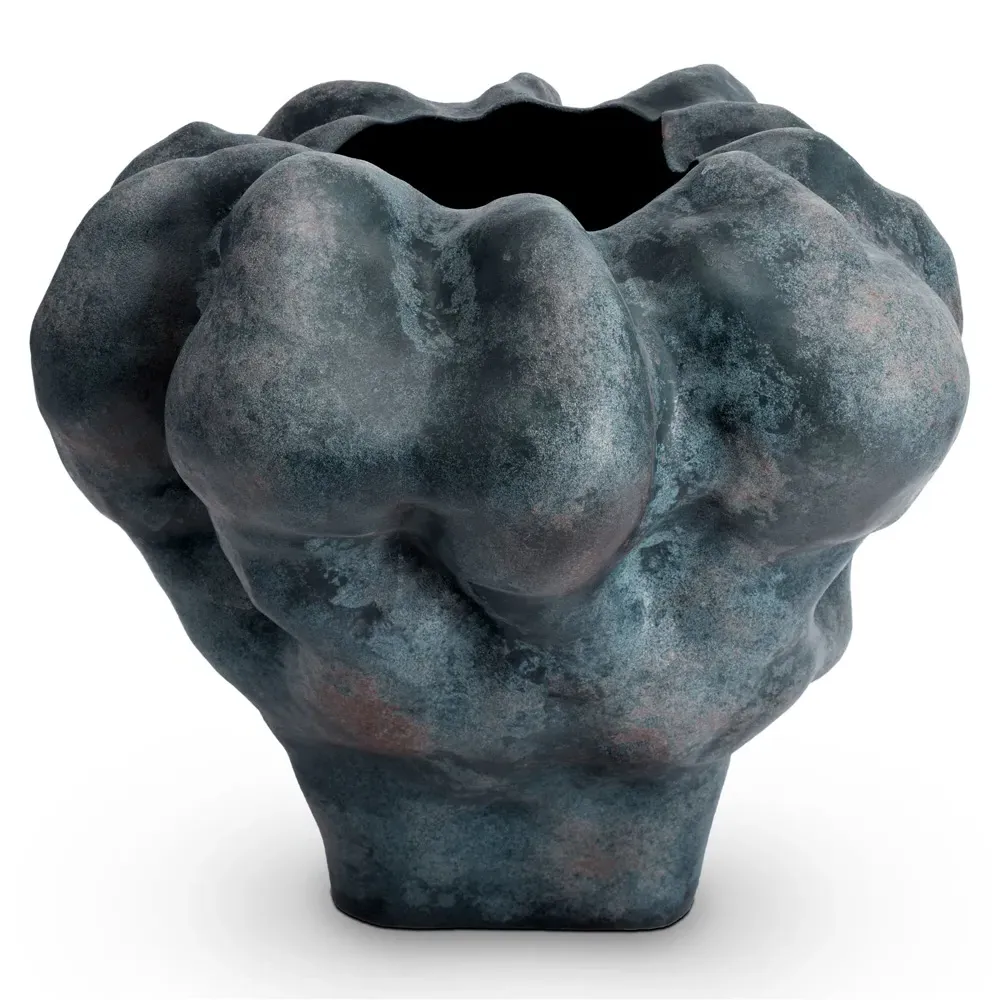 Timna Short Decorative Vase - Blue, Porcelain