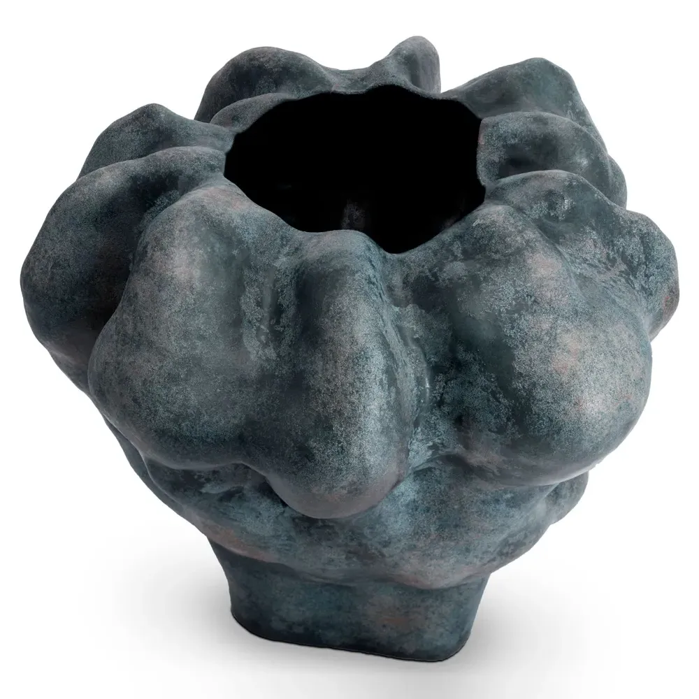 Timna Short Decorative Vase - Blue, Porcelain