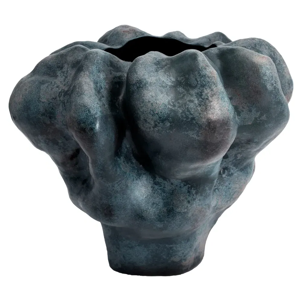 Timna Short Decorative Vase - Blue, Porcelain image