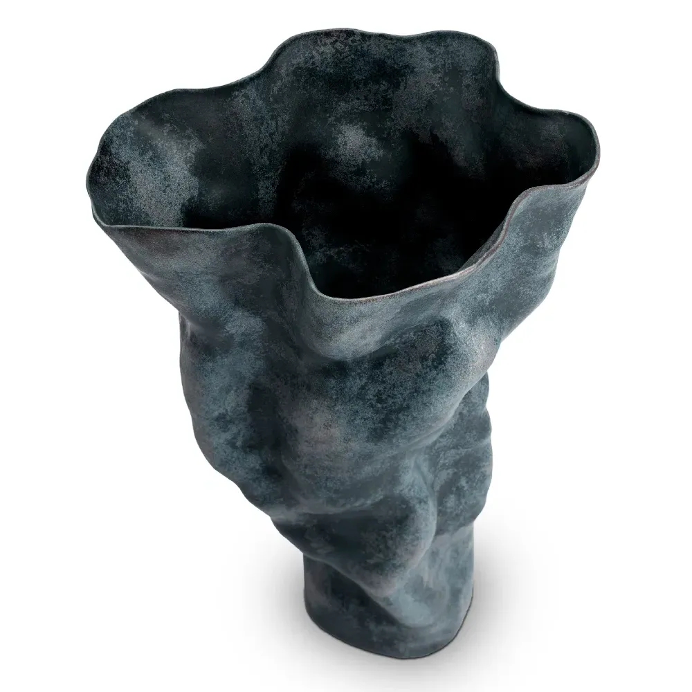 Timna Tall Decorative Vase - Blue, Porcelain