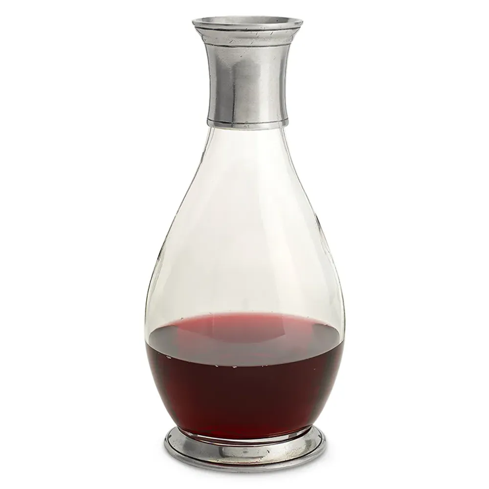 Clear Glass Carafe - Clear, Pewter