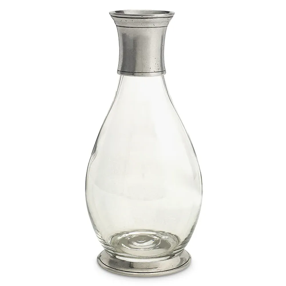 Clear Glass Carafe - Clear, Pewter