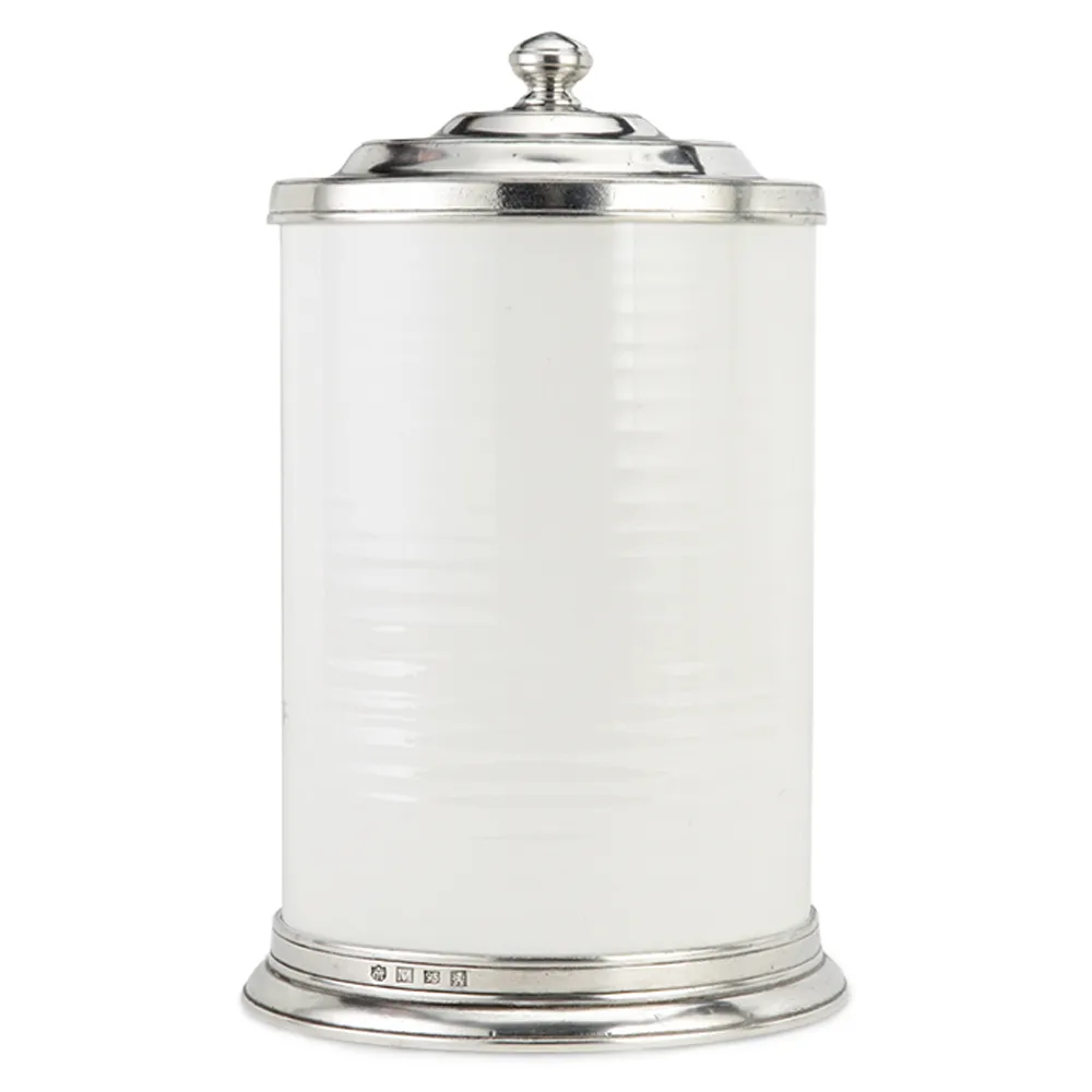 Convivio Large Ceramic Canister with Lid - White