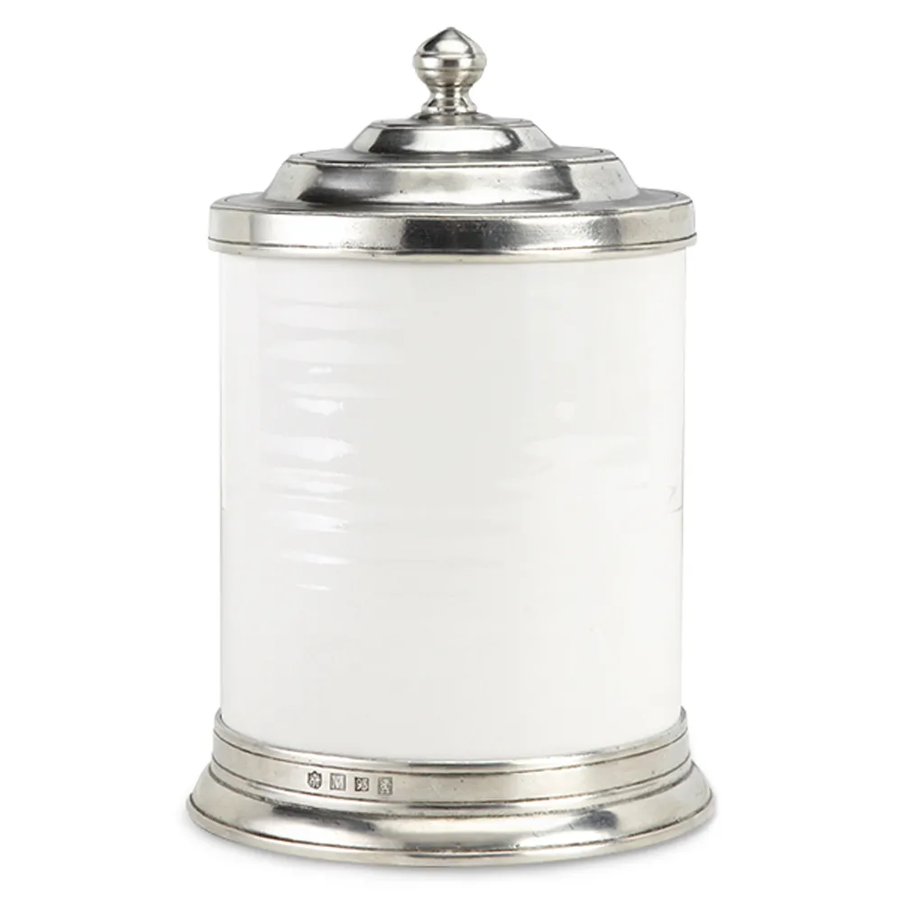 Convivio Small Ceramic Canister with Lid - White image