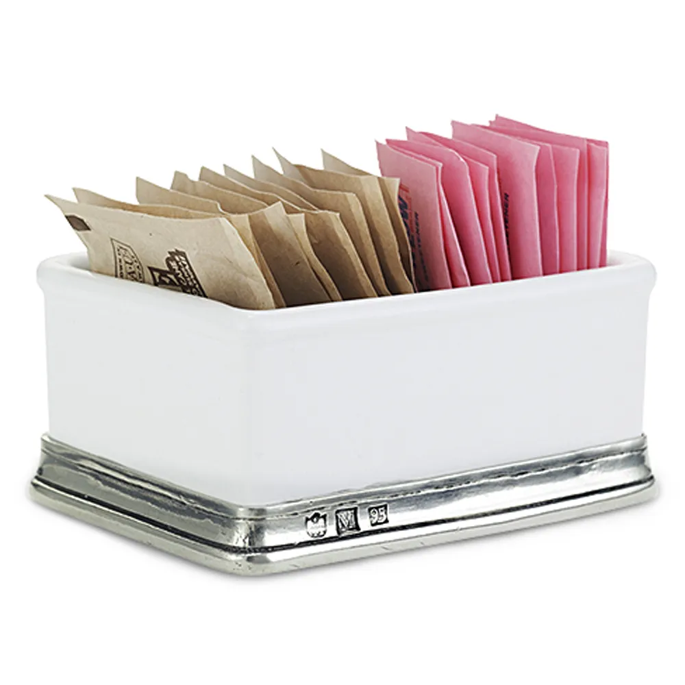 Convivio Sugar Packet Holder - White, Ceramic