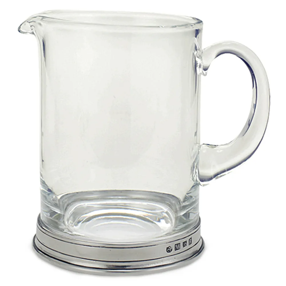 Pewter Base Crystal Branch Bar Pitcher - Clear