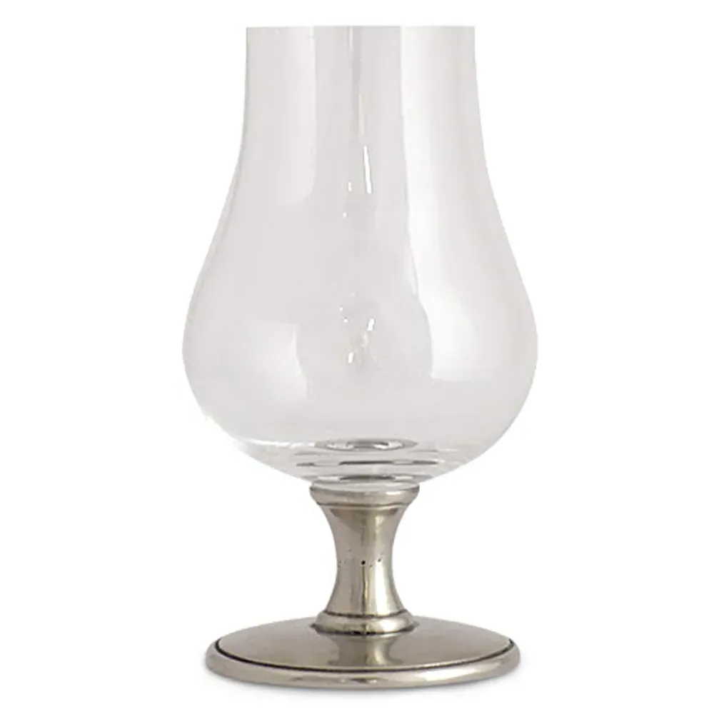 Pewter Stem Whiskey Glass - Clear, Crystal image