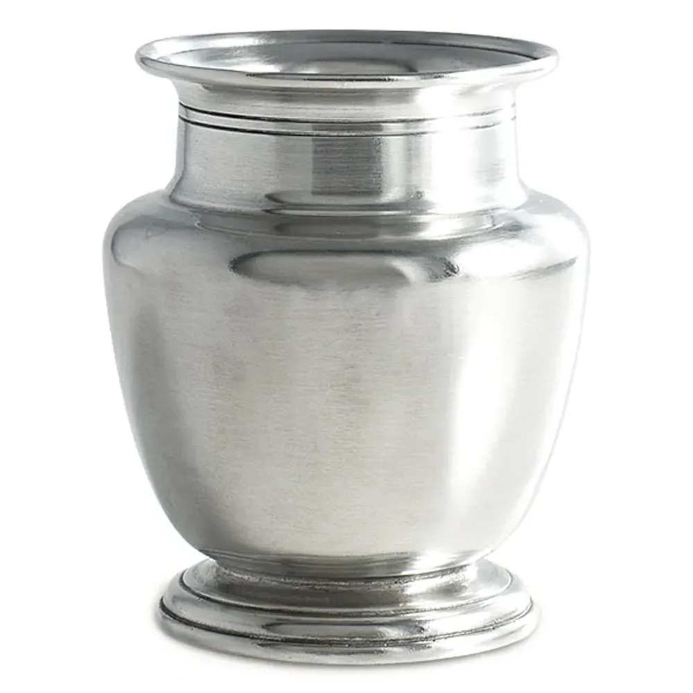Small Pewter Rimmed Vase - Silver