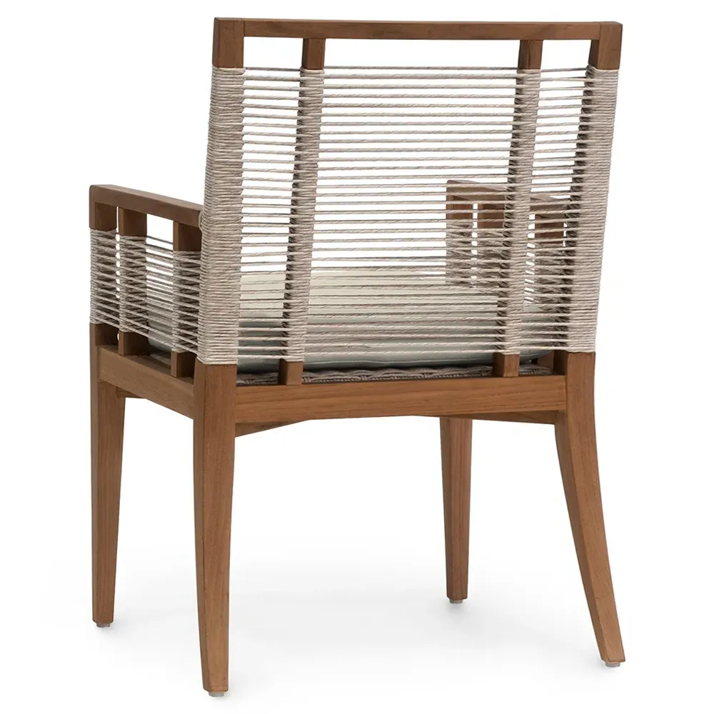 Amalfi Outdoor Dining Arm Chair - Beige, Teak
