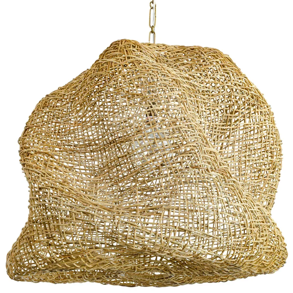 Andorra Large Pendant Light - Brown, Wicker
