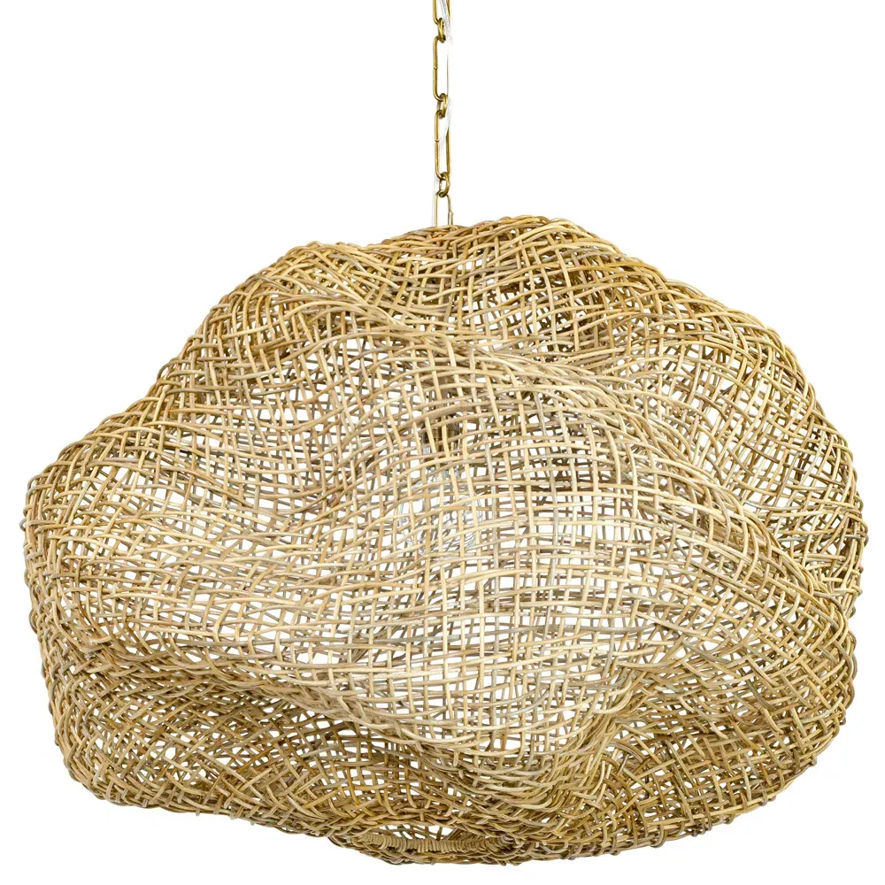 Andorra Medium Pendant Light - Brown, Wicker