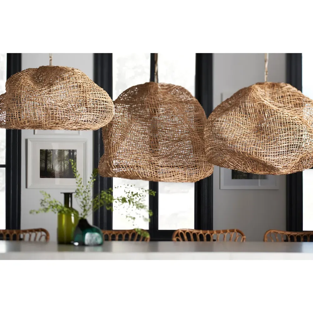 Andorra Small Pendant Light - Brown, Wicker