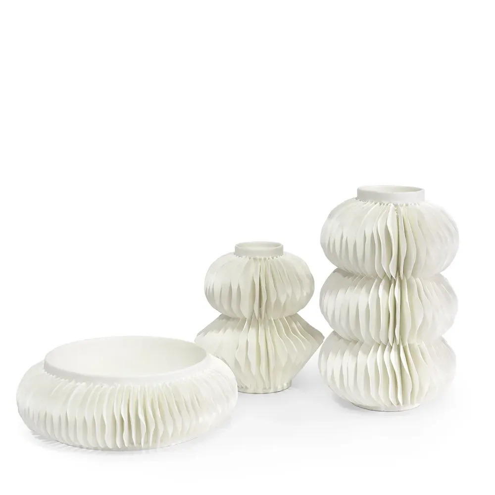 Antilles Decorative Vase - White, Porcelain