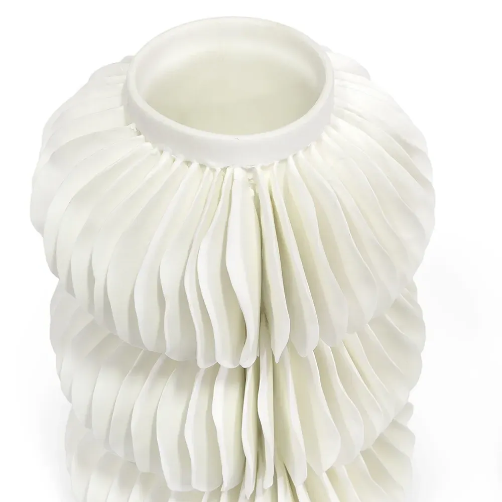 Antilles Stacked Decorative Vase - White, Porcelain