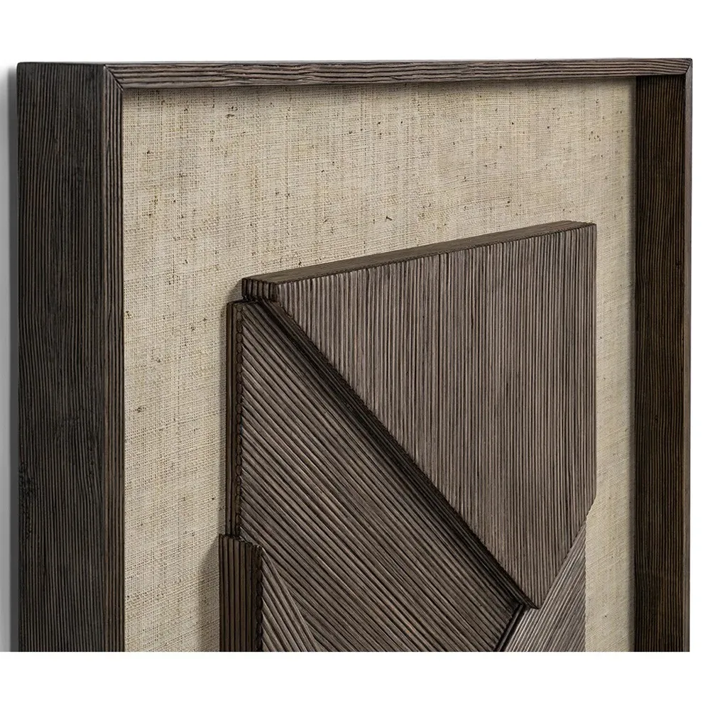 Anya Floating Rattan Mixed Media Wall Art - Brown