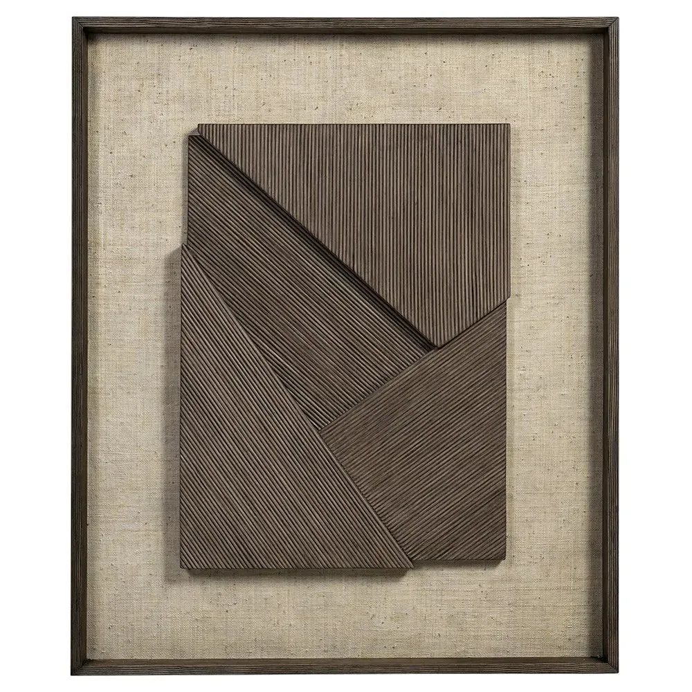 Anya Floating Rattan Mixed Media Wall Art - Brown image