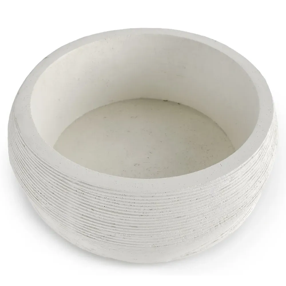Argos Round Outdoor Decorative Bowl - White, Stonecast